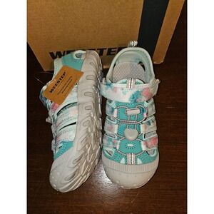 Weestep Hiking Sandals Kids Size 12 Closed Toe Adjustable Tie Dye Teal NEW